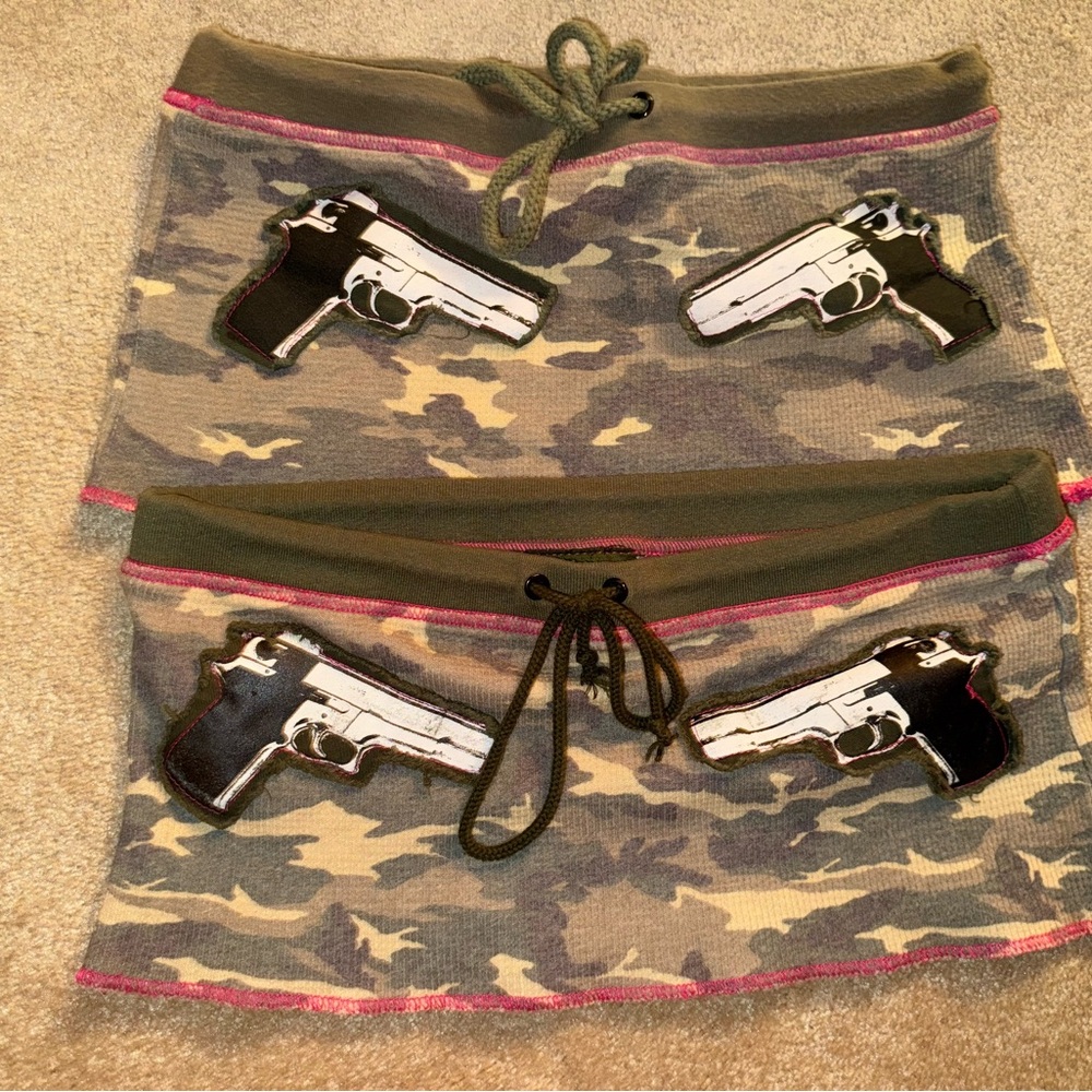 Green and Brown Mini Skirt